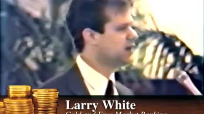 Lawrence H. White speaking at the Mises Institute's Capitol Hill Gold Standard Conference, November 1983